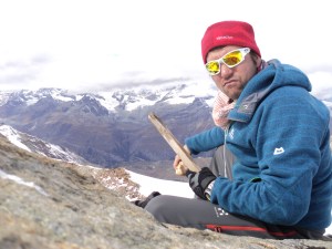 Danny and trusty stick on Stockhorn